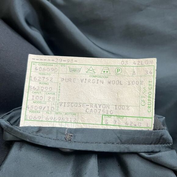 Giorgio Armani Le Collezione Men’s Wool Navy Blue Blazer Suit Jacket Size 42 L - Picture 7 of 11